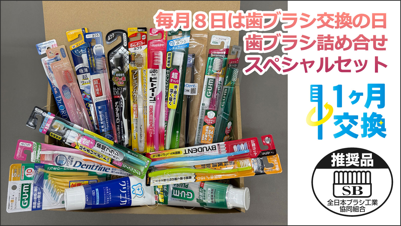 毎月８日は歯ブラシ交換の日　歯ブラシ詰め合せスペシャルセット【75名様】